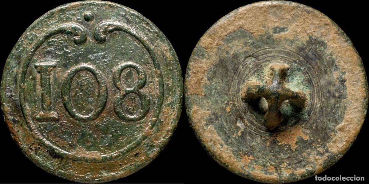 Militaria: Bot&oacute;n Militar Franc&eacute;s, Regimiento 108, Guerras Napole&oacute;nicas, 23 mm
