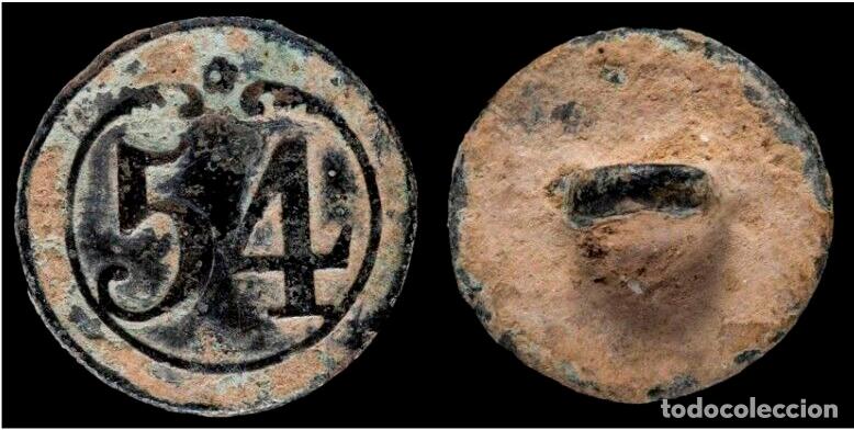 Militaria: Button Military French, Regiment 54, Napoleonic Wars - 16 mm.