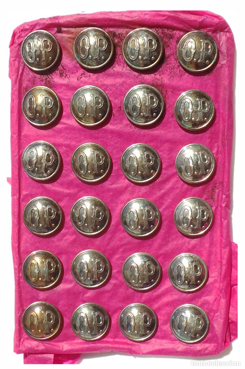 Militaria: LOTE DE BOTONES OP. OPERARIOS - FERROCARRIL - 1,5 CM DE DI&Aacute;METRO.