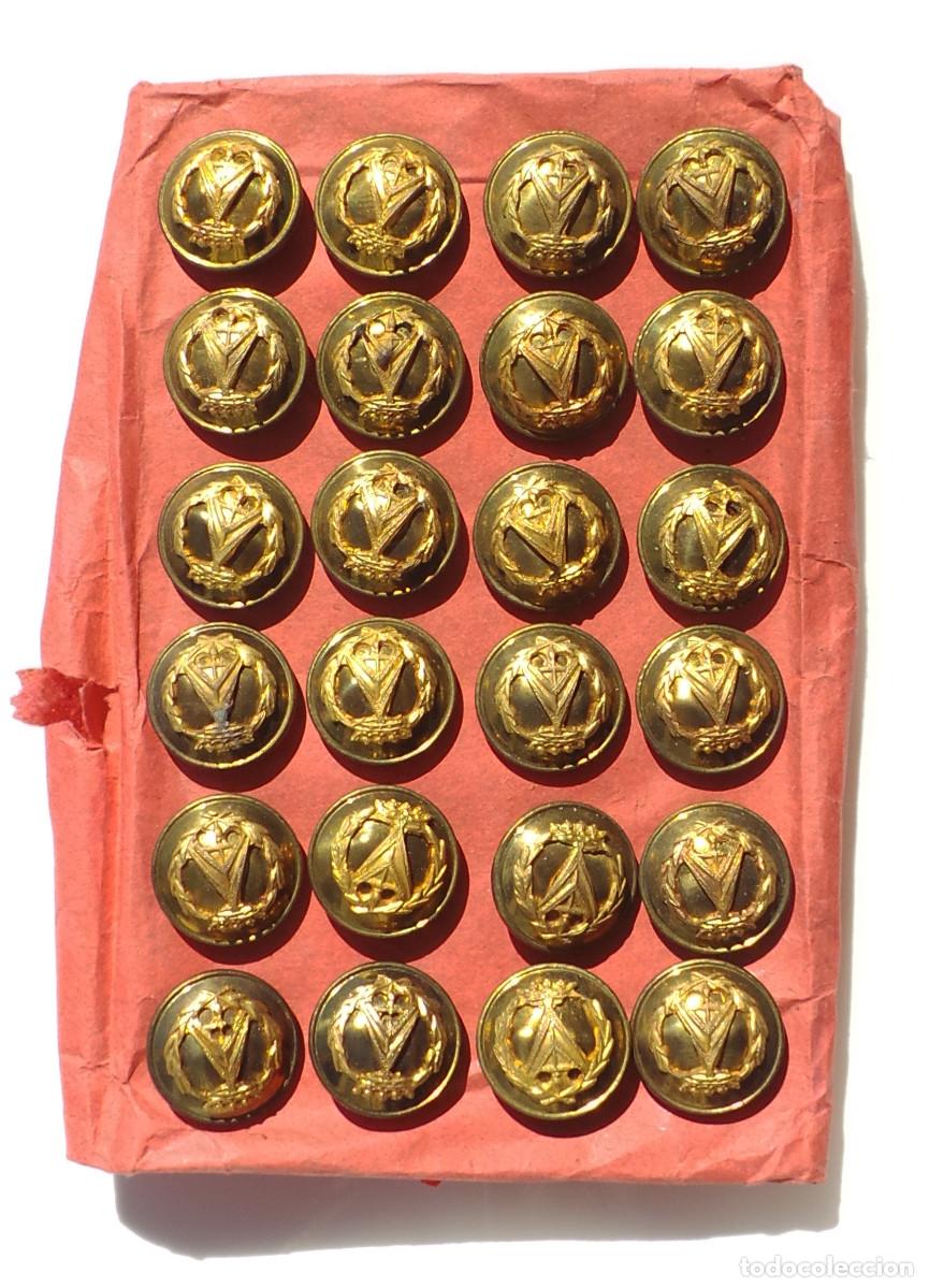 Militaria: PLIEGO DE BOTONES, APAREJADORES &Eacute;POCA DE FRANCO. 1,5 CM DI&Aacute;METRO. APROX.