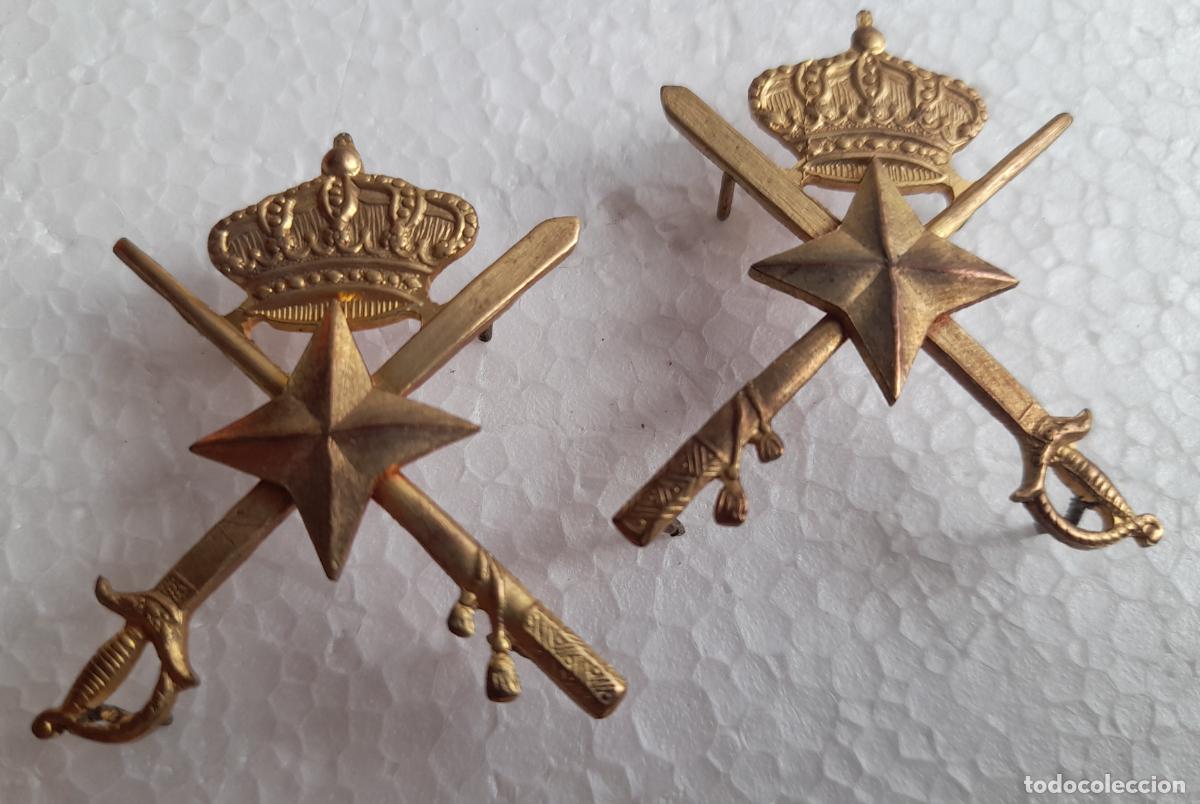 Militaria: Ej&eacute;rcito del Aire. Aviaci&oacute;n. Pareja de insignias de hombrera de general de brigada a&ntilde;os 80.