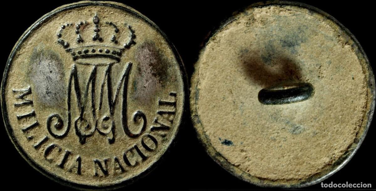 Militaria: Bot&oacute;n Guerra de la Independencia, Milicia Nacional, 22 mm.