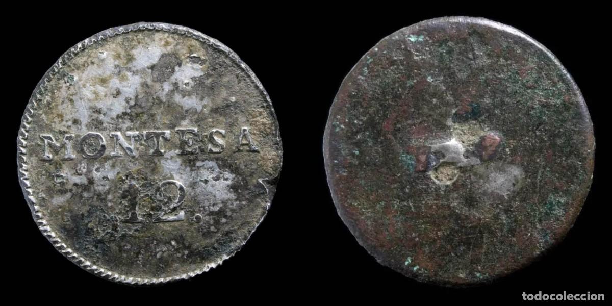 Militaria: Spanish Button Military - 12 Montesa, Independence War - 20 mm.