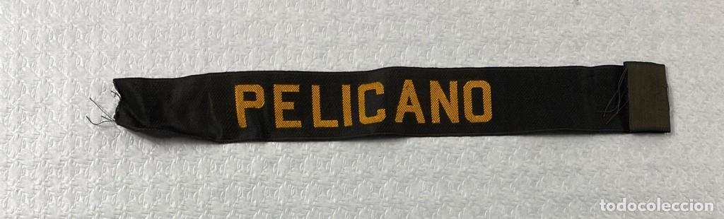 Militaria: Cinta para gorro Lepanto de tripulante del Ca&ntilde;onero PELICANO 1875