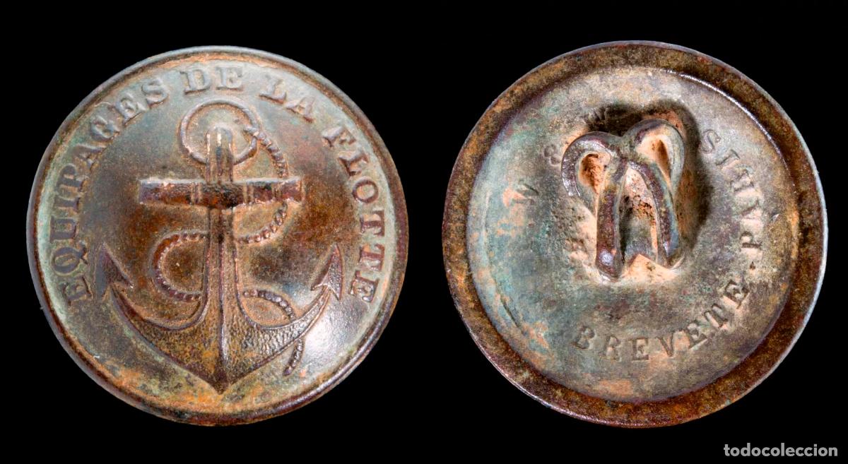 Militaria: Button Military French, Equipages de la Flotte,Napoleon III 1856 - 23 mm.