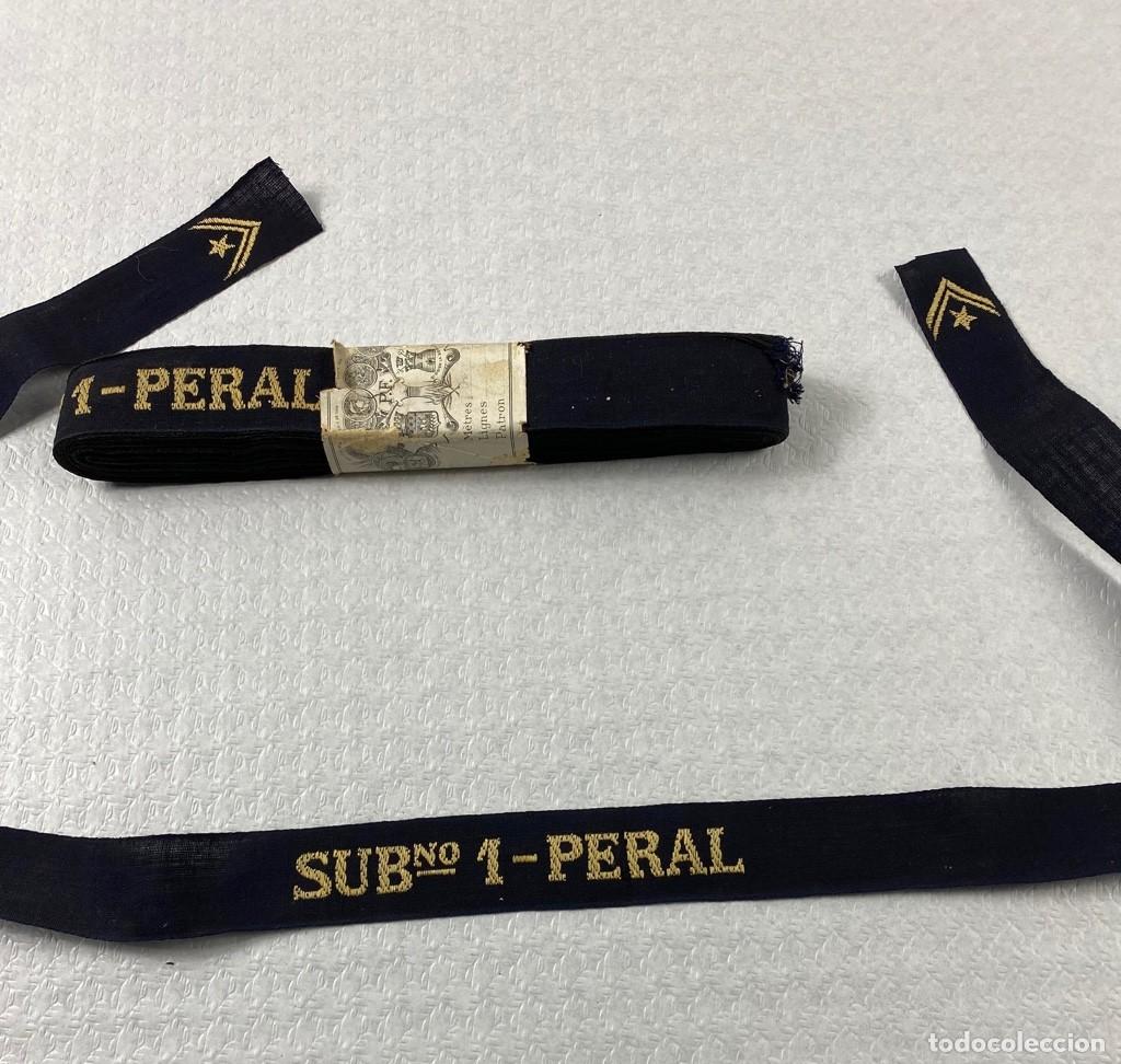 Militaria: Cinta para gorro Lepanto de tripulante del SUBMARINO 1-PERAL 1916 Original