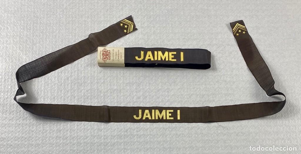 Militaria: Cinta para gorro Lepanto de tripulante del Acorazado JAIME I 1921 Original Variante