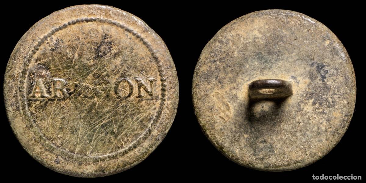 Militaria: Button Spanish Independence War, 1st Volunteer Battalion Aragon, 25 mm.