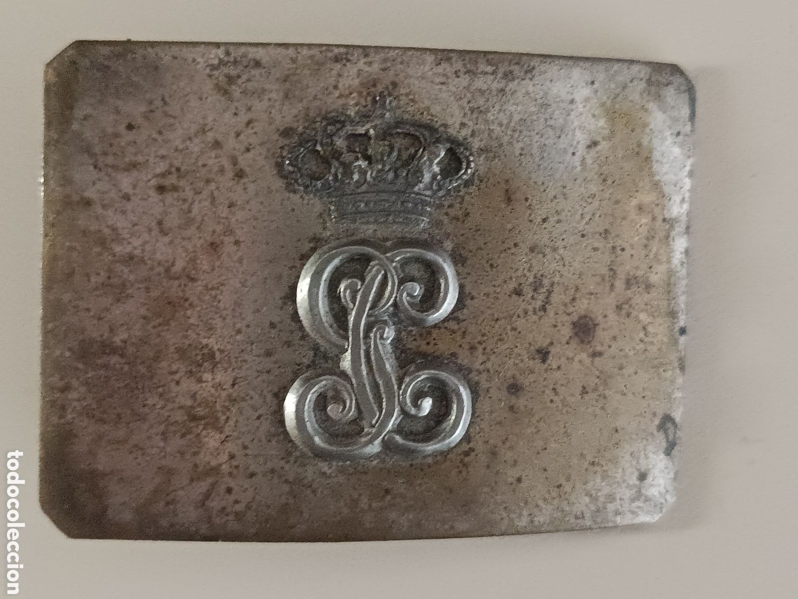 Militaria: ANTIGUA HEBILLA DE CINTUR&Oacute;N DE LA GUARDIA CIVIL EPOCA ALFONSO XIII MODELO MACIZO EN 2 PIEZAS