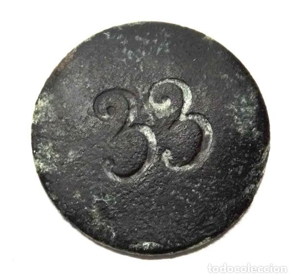 Militaria: BOT&Oacute;N REGIMEINTO N&ordm;33,MILICIAS PROVINCIALES A&Ntilde;O 1875