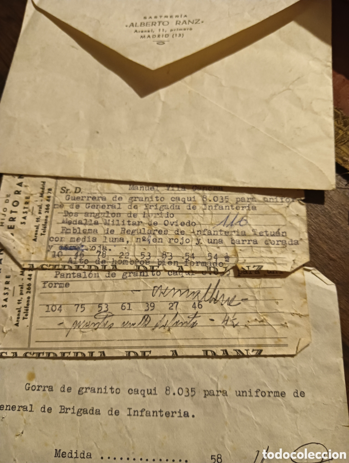 Militaria: Alberto ranz sastre militar