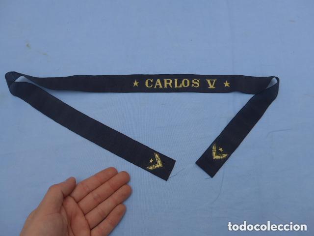 Militaria: Antigua cinta de lepanto del Crucero acorazado Carlos V, 1895-1933, marina armada de alfonso XIII