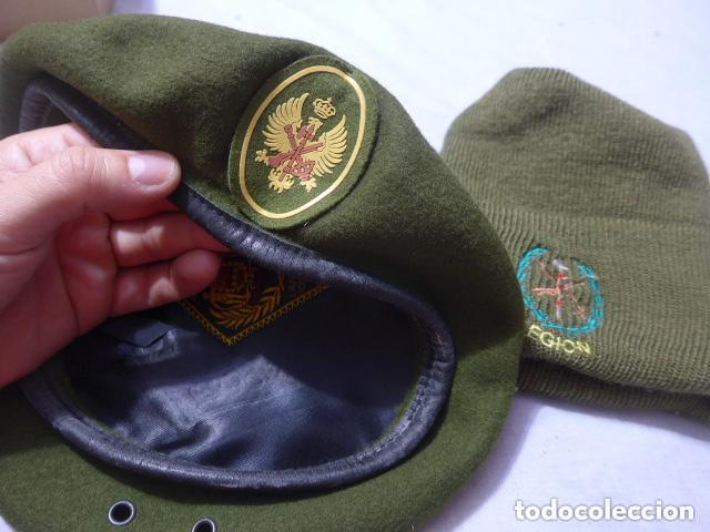 Militaria: Lote de antigua rara boina de la Legion Espa&ntilde;ola BOEL IBERCOE + gorra de la Legion.
