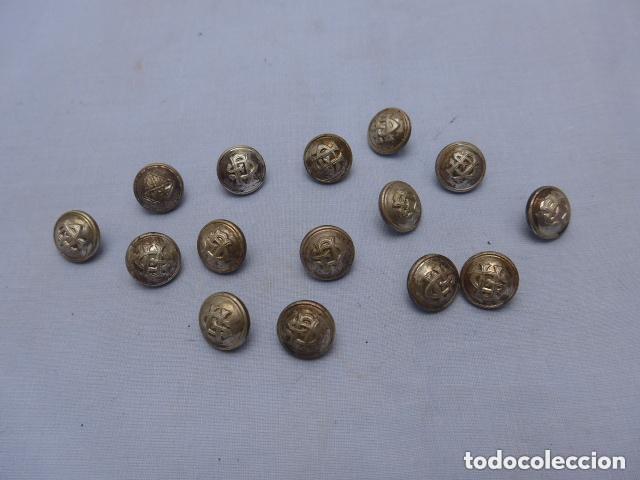 Militaria: Lote 15 antiguos botones peque&ntilde;os originales de policia, guardia urbana de barcelona.