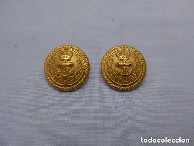 Militaria: Lote 2 antiguos botones originales de marina inglesa, creo II guerra mundial, Gran breta&ntilde;a.