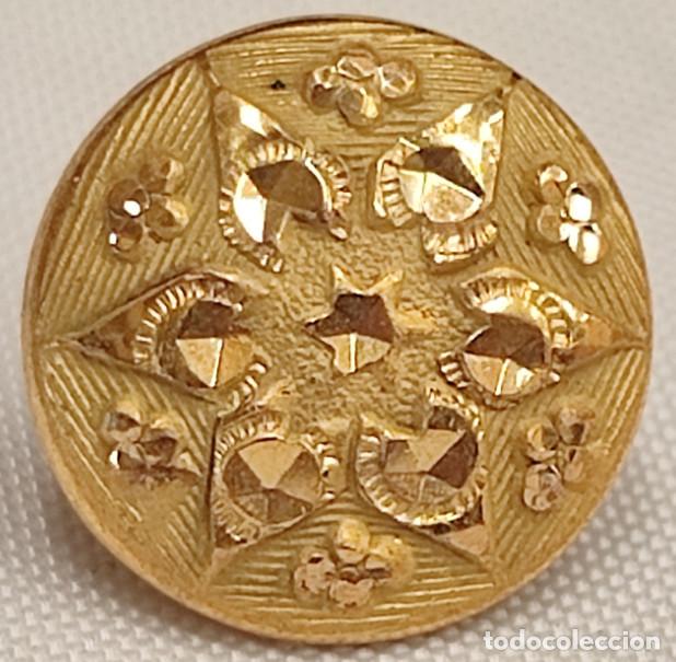 Military Antiques: BOTON ANTIGUO CHAPADO EN ORO, ORANGE GILT TREBLE, SIGLO XVIII XIX, 14 MM