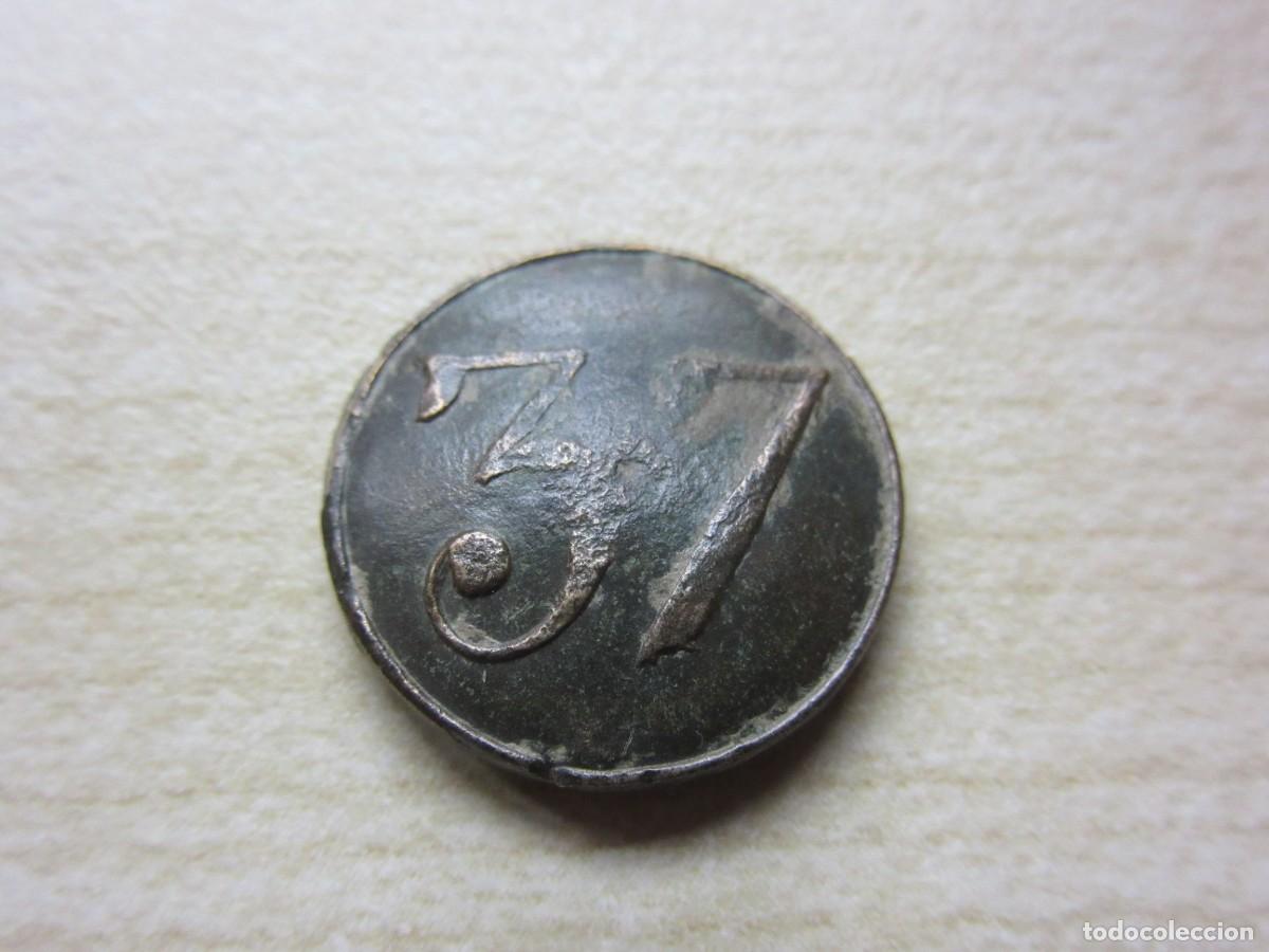 Military Antiques: Bot&oacute;n de Infanter&iacute;a Regimiento 37 Hacia 1840 Di&aacute;metro 1,5 cm