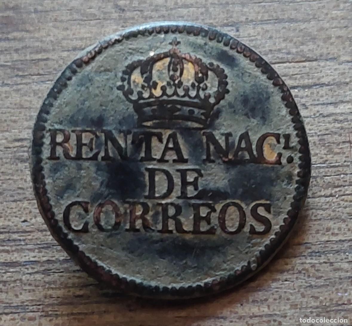 Militaria: Bot&oacute;n guerra independencia Renta Nacional de Correos