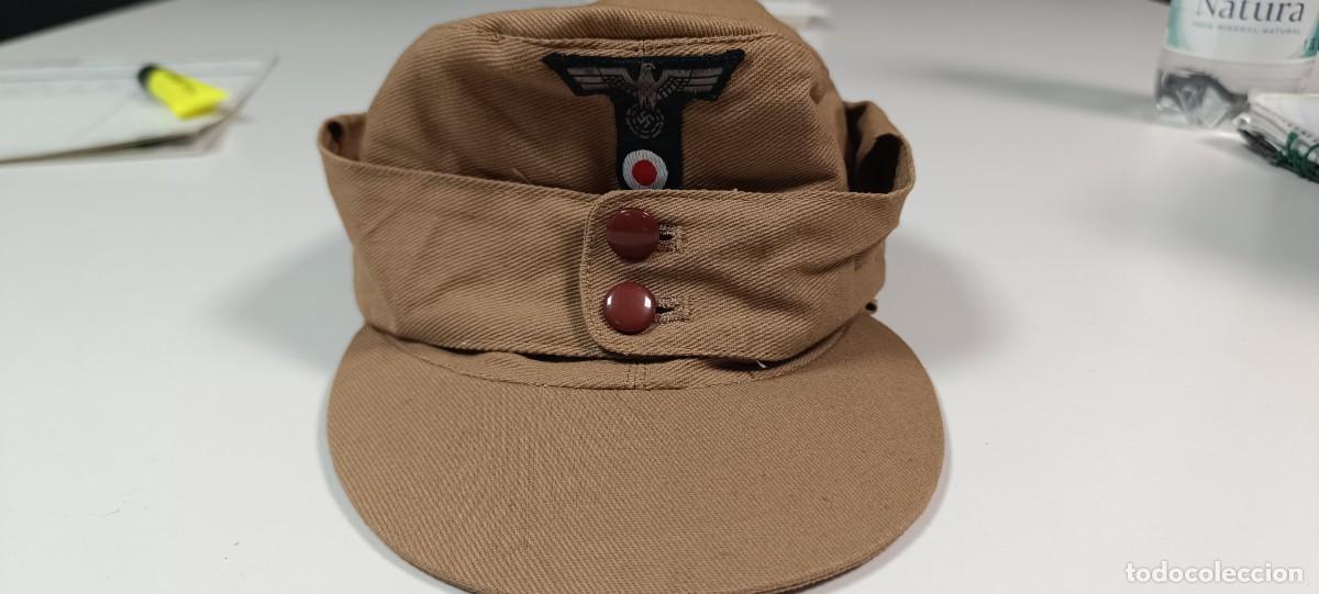 Militaria: GORRA REPLICA ALEMANA 2 GUERRA MUNDIAL CON COGOTERA, TALLA 59 2 G.M, EDELWEISS Y AGUILA FRONTAL
