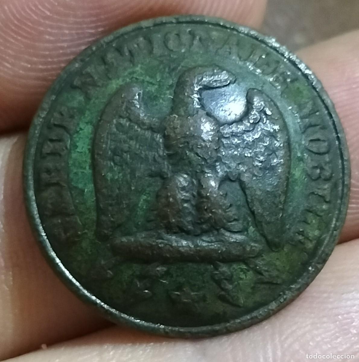 Militaria: Bot&oacute;n de la GUARDIA NACIONAL MOVIL. 1868 - 1871* Segundo Imperio de Napole&oacute;n III