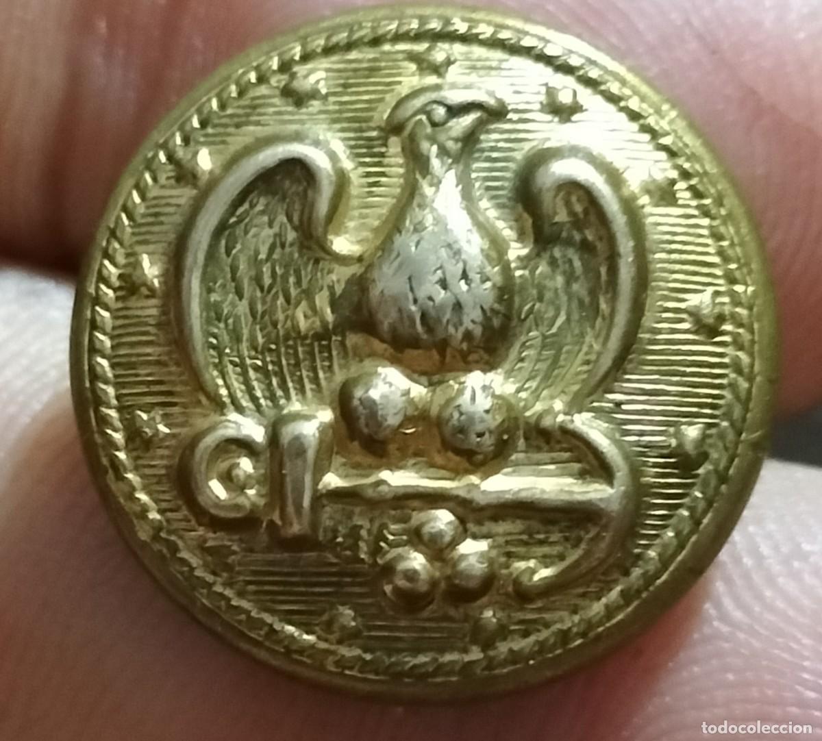 Militaria: Bot&oacute;n de uniforme antiguo de la Marina Federal. EEUU.modelo de 1800,ancla y &aacute;guila de ala izquierda