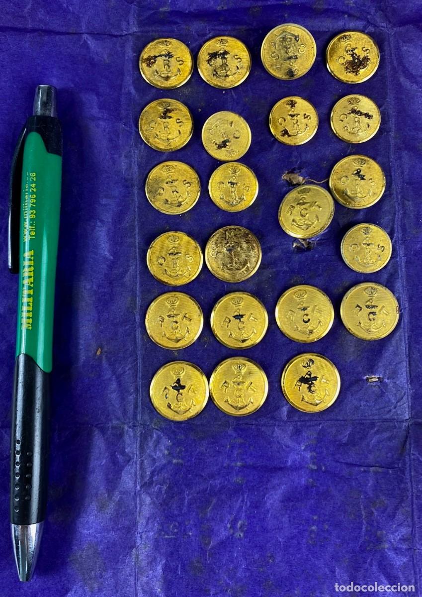 Militaria: CRS y RCT ARMADA ESPA&Ntilde;A lote de 22 botones de 16mm Siglo XIX 53