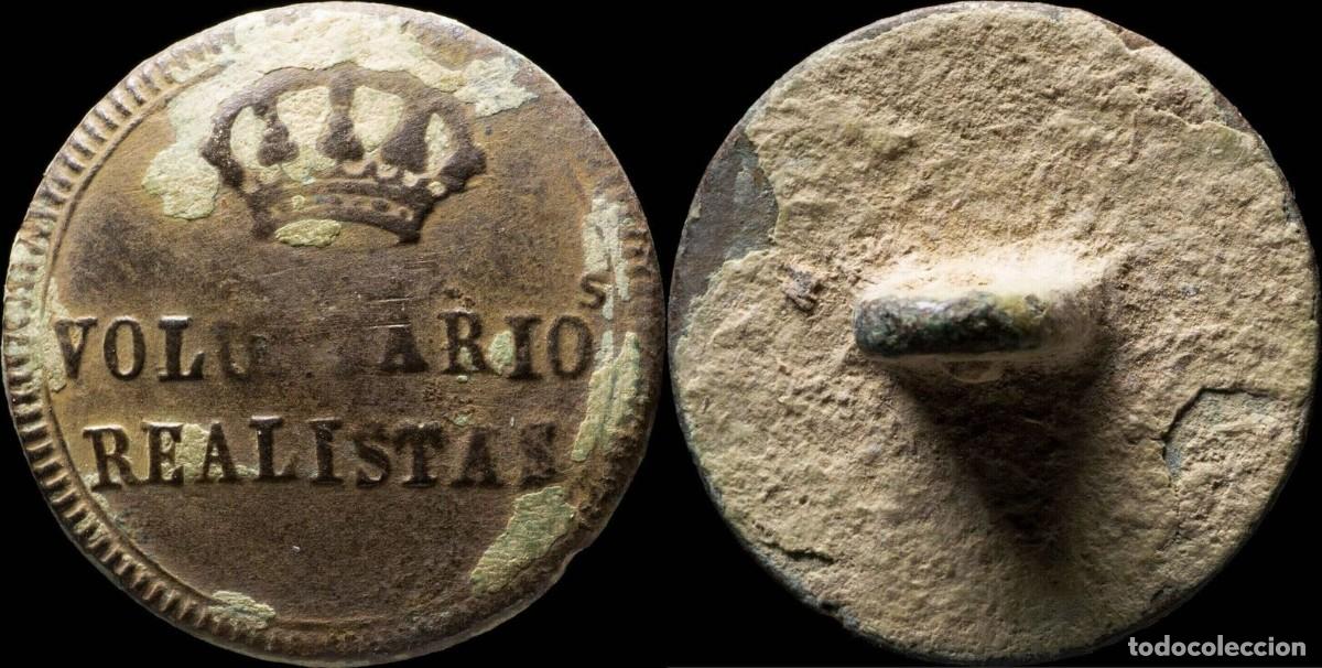 Militaria: Button Voluntarios Realistas Infantry 1823-1833 - 21 mm.