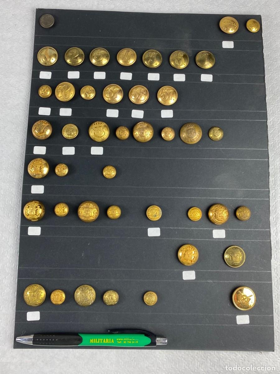 Militaria: BANDEJA de botones surtidos con 43 botones diferentes 13