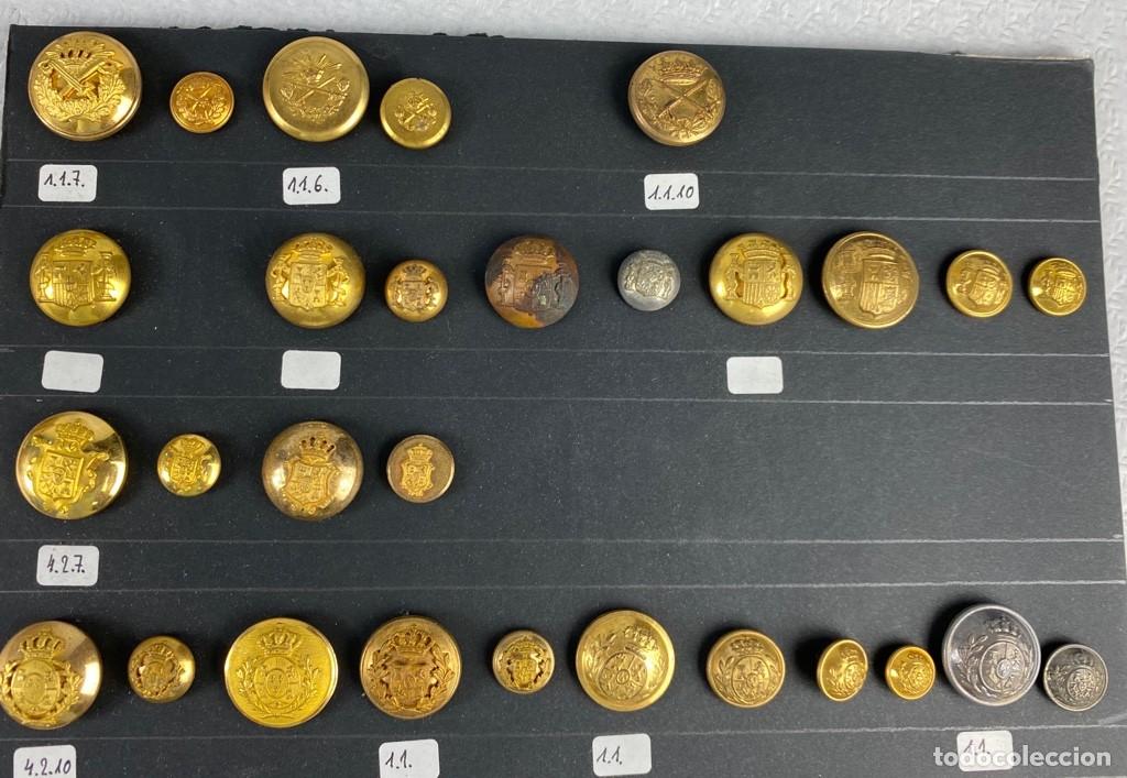 Militaria: BANDEJA de botones surtidos con 47 botones diferentes 22