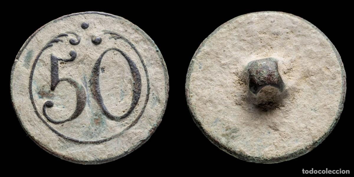 Militaria: Button Military French, Regiment 50, Napoleonic Wars - 22 mm.