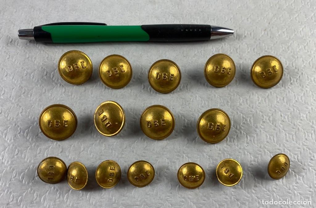 Militaria: DBE &iquest;BOMBEROS? lote de 16 de botones de 21 y 15mm Siglo XIX 108