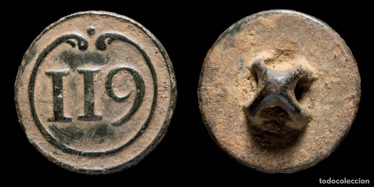 Militaria: Button Military French, Regiment 119, Napoleonic Wars - 16 mm.