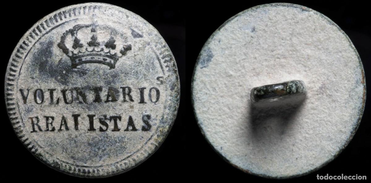 Militaria: Button Voluntarios Realistas Infantry 1823-1833 - 21 mm.