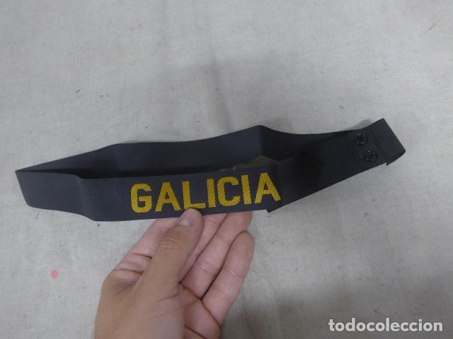 Militaria: Antigua cinta de gorra lepanto de marina del buque o barco Galicia, original.