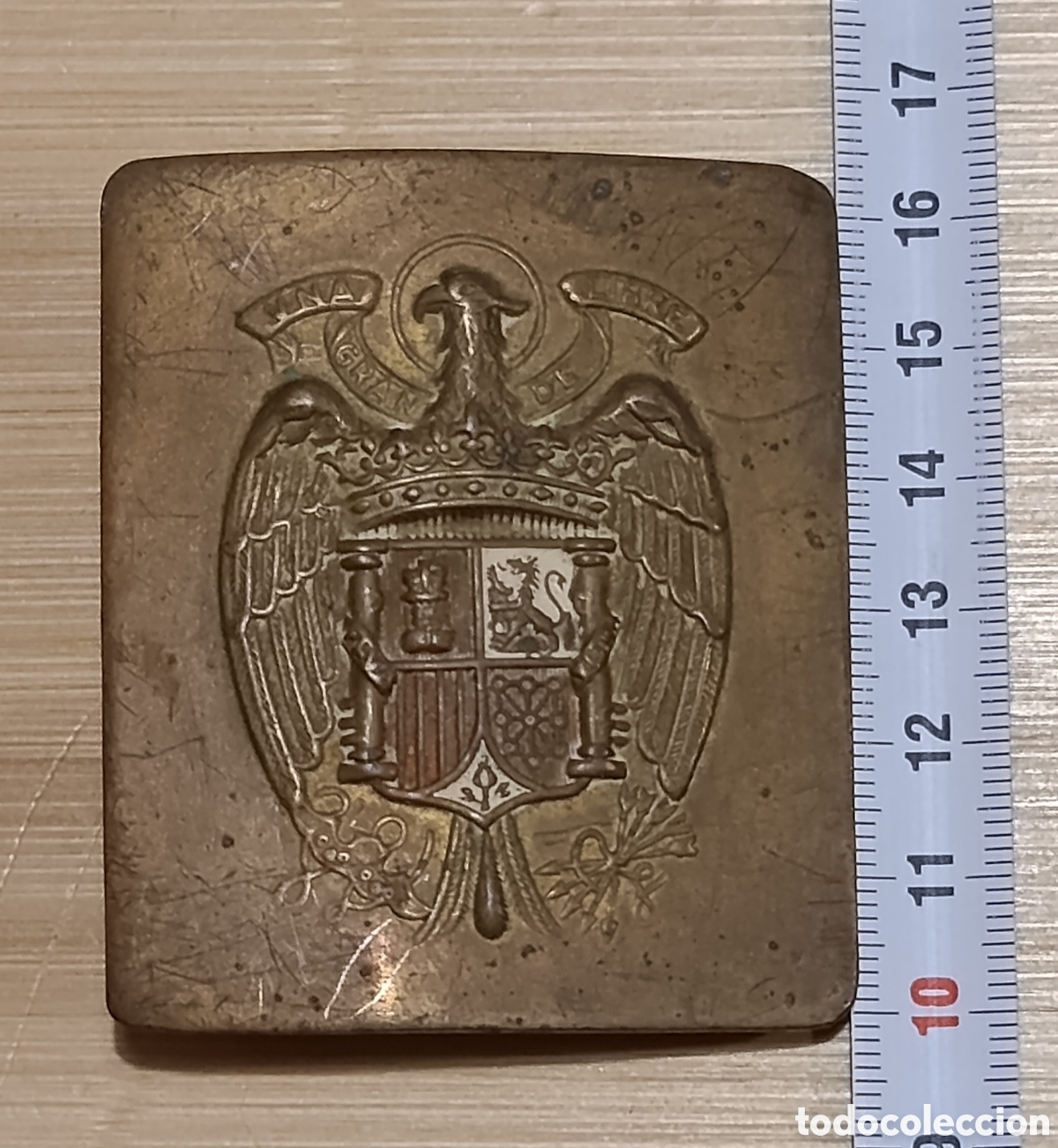 Militaria: Hebilla cintur&oacute;n Polic&iacute;a Municipal &eacute;poca Franco escudo &aacute;guila de San Juan.