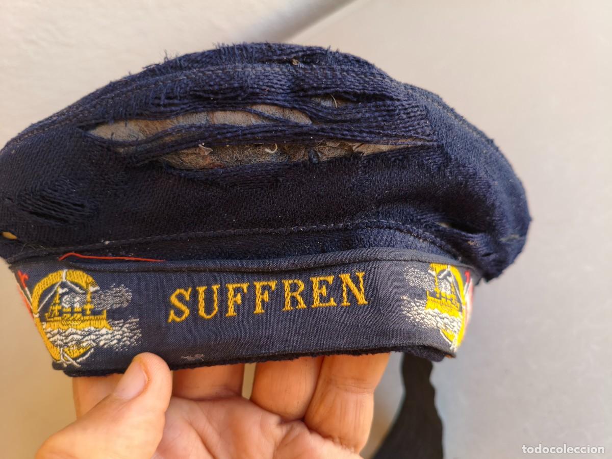 Militaria: Antiguo gorro tipo marinero. Tama&ntilde;o muy peque&ntilde;o. En su frontal pone SUFFREN. Principios del siglo XX