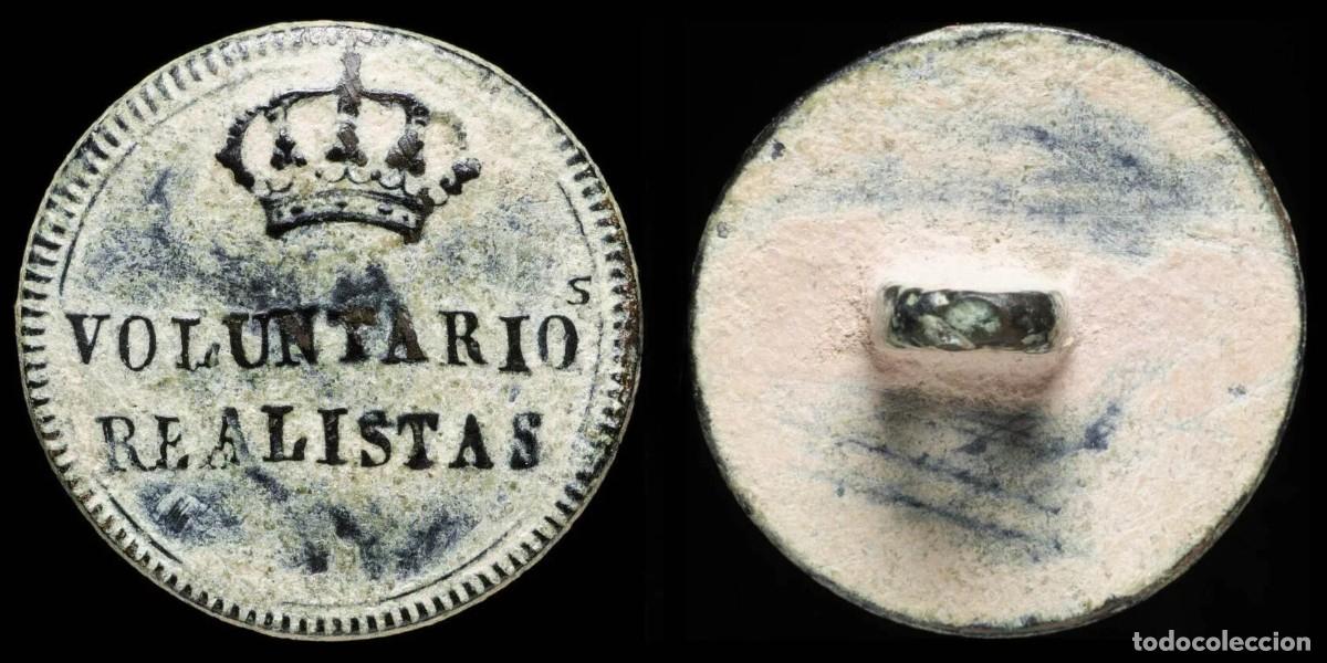 Militaria: Button Voluntarios Realistas Infantry 1823-1833 - 21 mm.