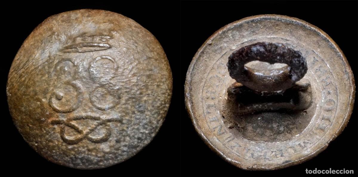 Militaria: British Military Button, 38&ordm; 1&ordm; Staffordshire, Napoleonic Wars, 15 mm.
