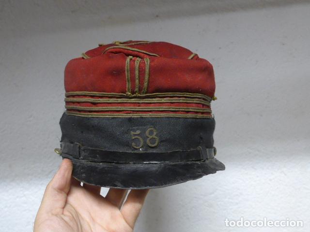 Militaria: Antigua gorra kepi frances de oficial de siglo XIX a restaurar, original, I Guerra Mundial. Francia.