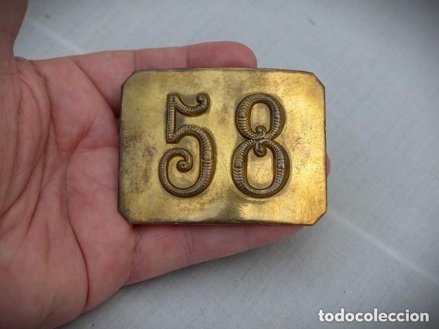 Militaria: ANTIGUA HEBILLA REGIMIENTO N&ordm; 58 DE INFANTERIA EPOCA ALFONSO XIII