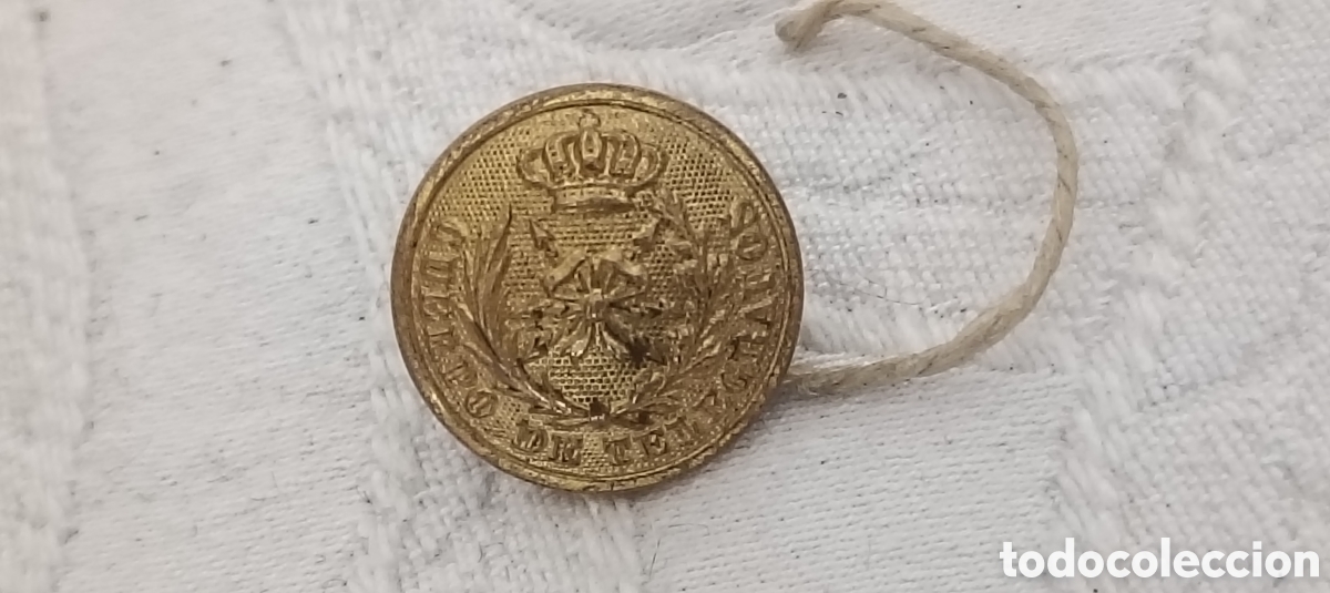 Militaria: Antiguo bot&oacute;n de tel&eacute;grafos &eacute;poca Alfonso XIII Lucas Saenz