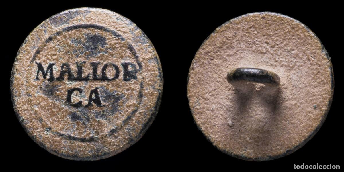 Militaria: Spanish Button Independence War, Infantry Line Mallorca (1791-1805)-17 mm.