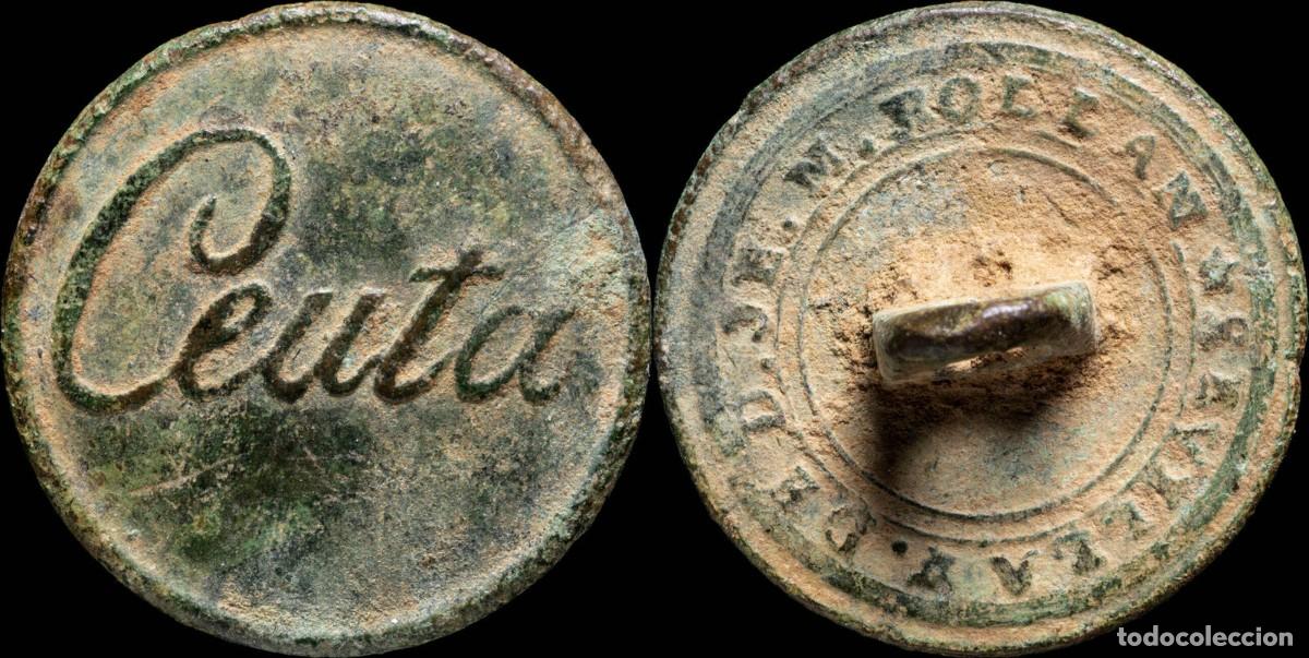 Militaria: Button Provincial of Ceuta, Spanish army, Napoleonic wars, 22 mm.