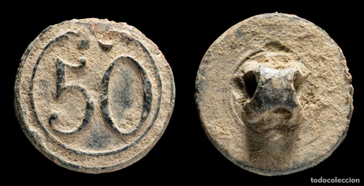 Militaria: Button French army, Regiment 50, Napoleonic wars, 16 mm.