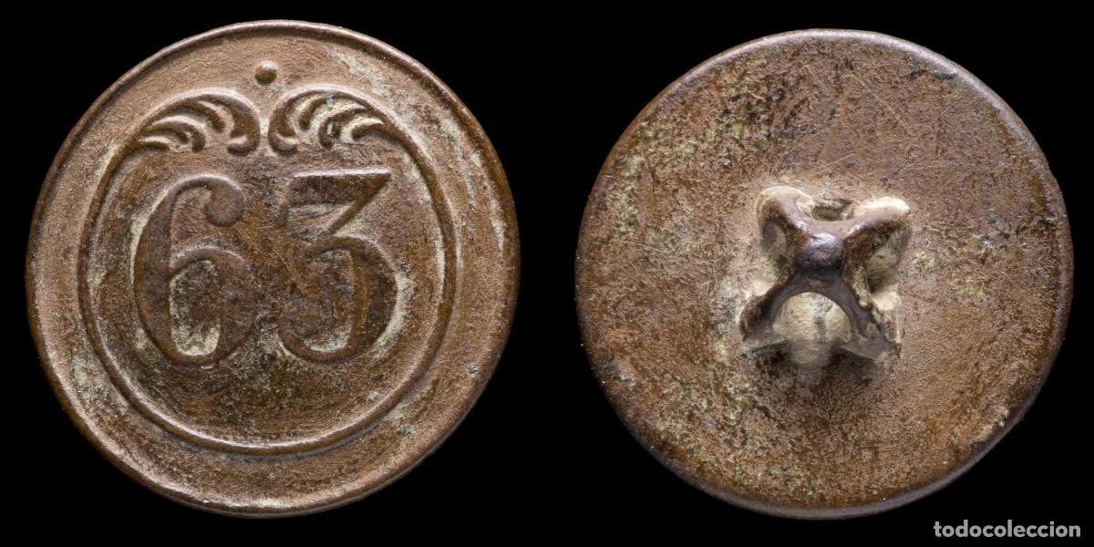 Militaria: Button 63 line Infantry French army, Napoleonic wars - 22 mm.