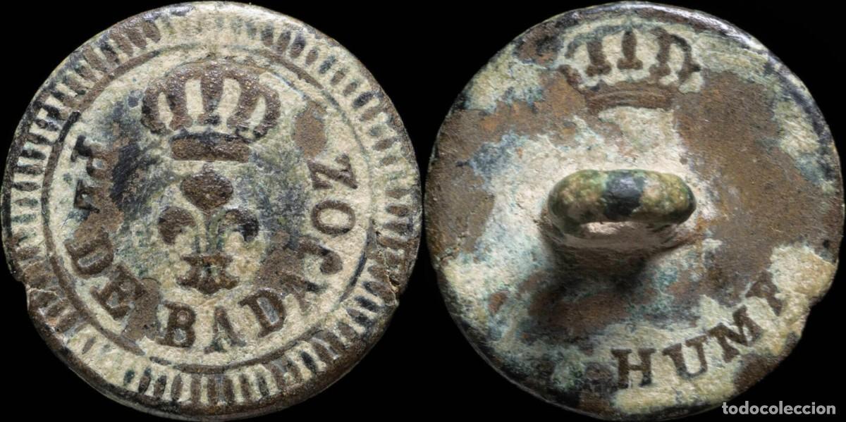 Militaria: Button Provincial of Badajoz, Spanish army, Napoleonic wars - 16 mm.