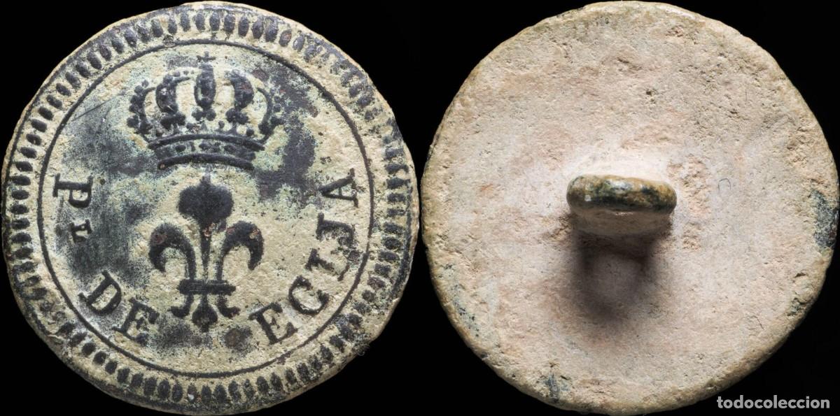 Militaria: Button Independence Wars, Provincial Ecija - 23 mm.