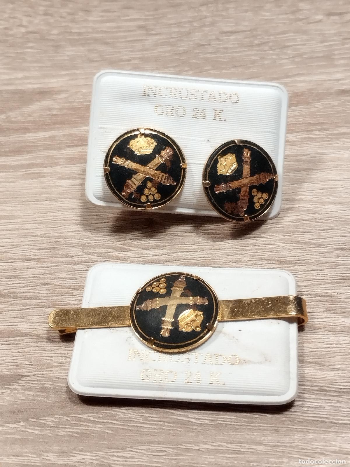 Militaria: FAC MILITAR. CONJUNTO DE PASACORTATAS Y GEMELOS DE ARTILLERIA. VER FOTOS Y LEER DESCRIPCION COMPLETA