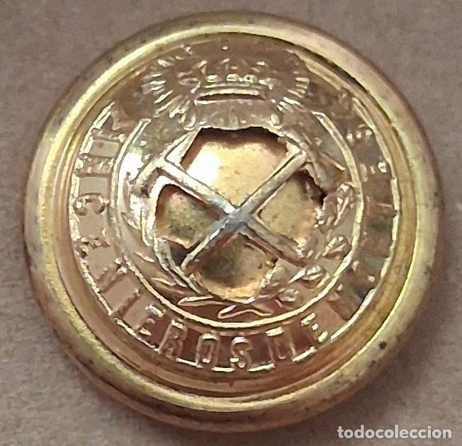 Militaria: BOT&Oacute;N INGENIERO DE MONTES &Eacute;POCA AXIII COLOR ORO 16 MM