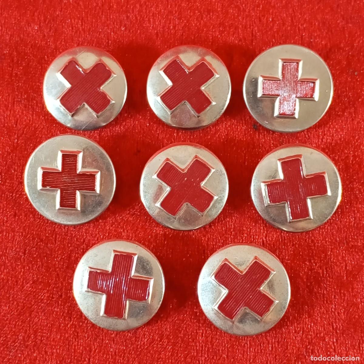 Militaria: LOTE DE 8 BOTONES DE SANIDAD MILITAR - M&Eacute;DICO MILITAR - EJ&Eacute;RCITO ESPA&Ntilde;OL - ORIGINALES